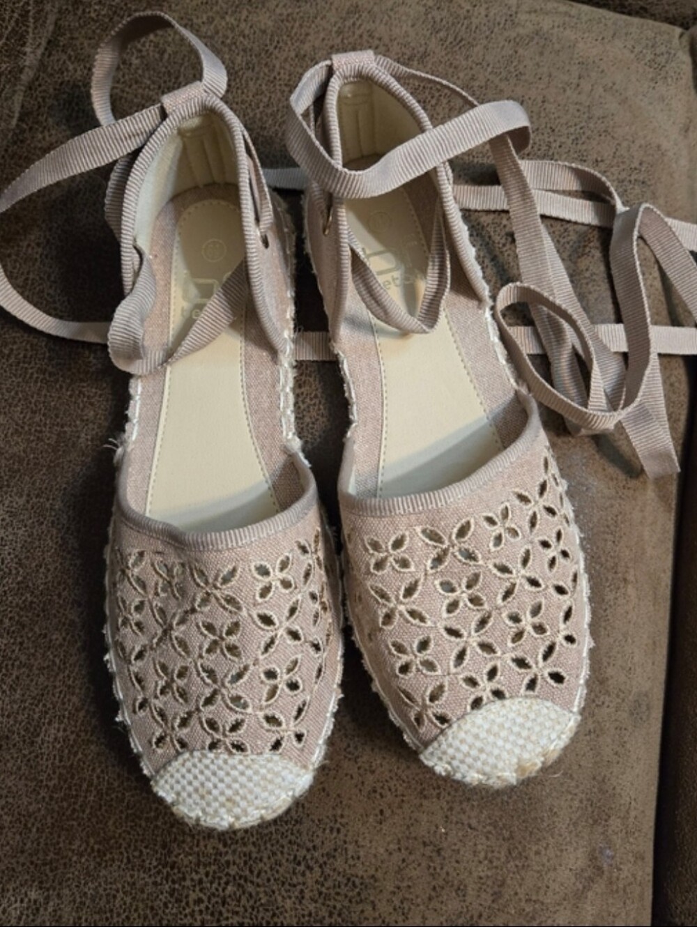 BF Betani Women’s Espadrille Wedge Sandals - Taupe Size 6.5